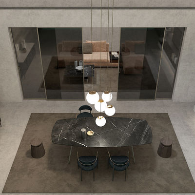 Arredamento per la casa in alluminio leggero piatto di roccia tavolo da pranzo set 140x80 160x80