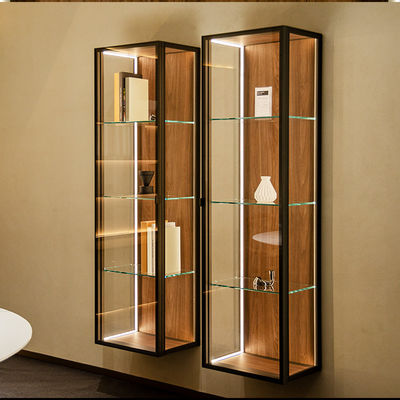 Sala da soggiorno vetro muro Almirah chiusurabile muro Display Cabinet