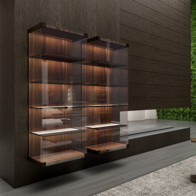 ISO Arredamento a telaio in alluminio Cucina vetrata Pareti armadio con luci