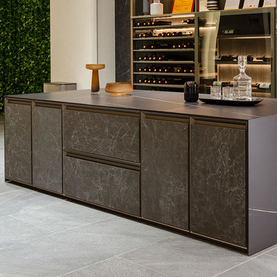 Cucina modulare laccata in nero opaco Armadi da bar di Almirah personalizzati
