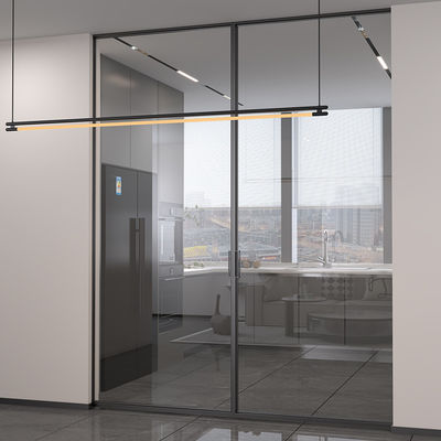 Dori interne in alluminio con cornice per uso domestico, porte di vetro con rivestimento di vetro, isolamento acustico