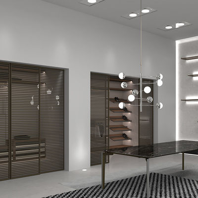 Porta bifolda a scarto in vetro interno scorrevole 96x96 Custom