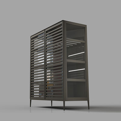 Credenza moderna in vetro alluminio di lusso personalizzata per soggiorno