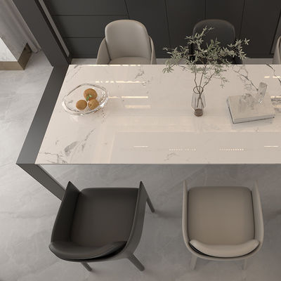 Arredamento interno in alluminio per la casa Leg Rock Plate Tavolo da pranzo in pietra sinterizzata moderna